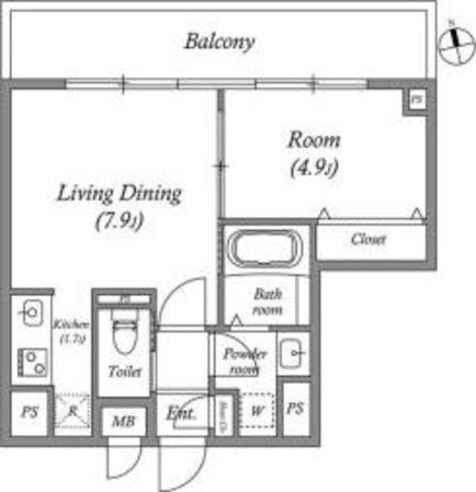 コスモグラシア内神田の物件間取画像